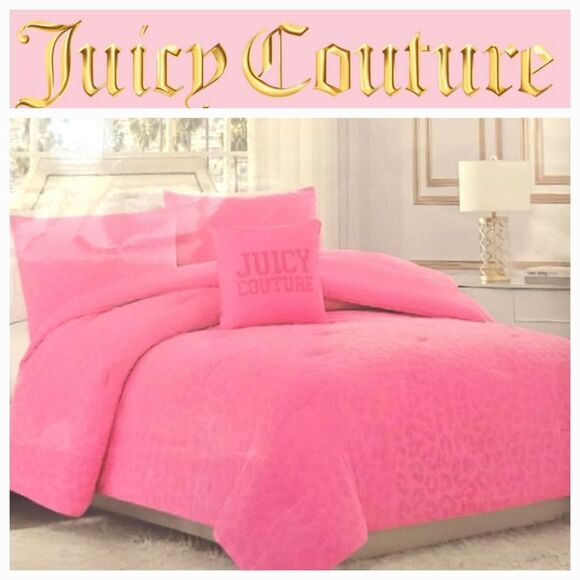 Juicy Couture Home Tufted Jacquard 4-PC Queen Bed Set- Pink - Picture 1 of 6